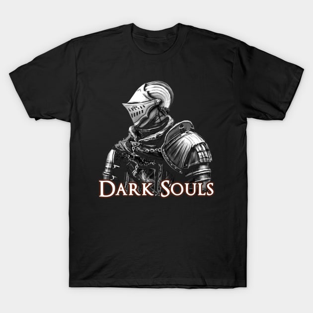 Dark Souls - Elite Knight - bw T-Shirt by 666hughes